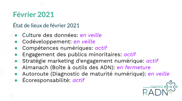 État des lieux sur les chantiers - février 2021