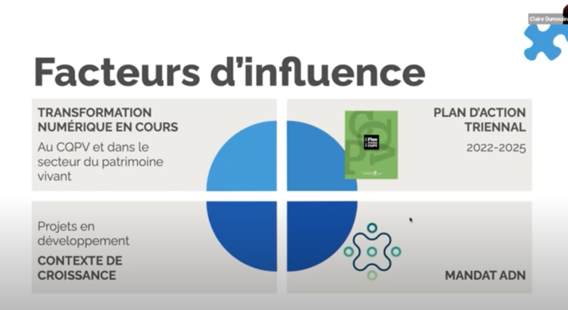 Capture d’écran du contexte de la démarche de Stratégie numérique du CQPV