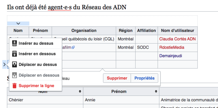 Capture d’écran montrant comment ajouter une ligne